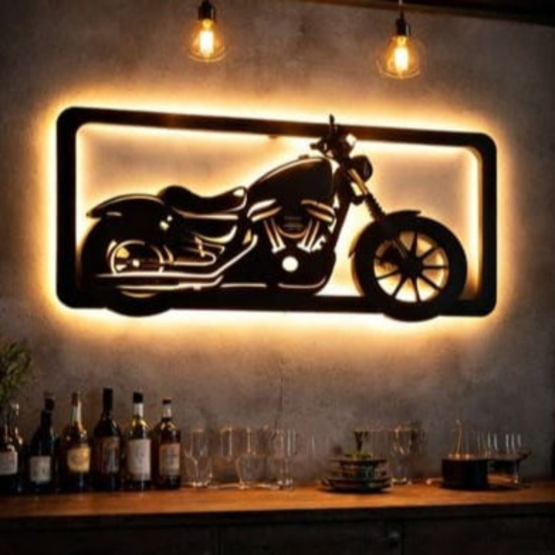 🏍️🔥 Royal Rider LED Wall Art 🔥🏍️