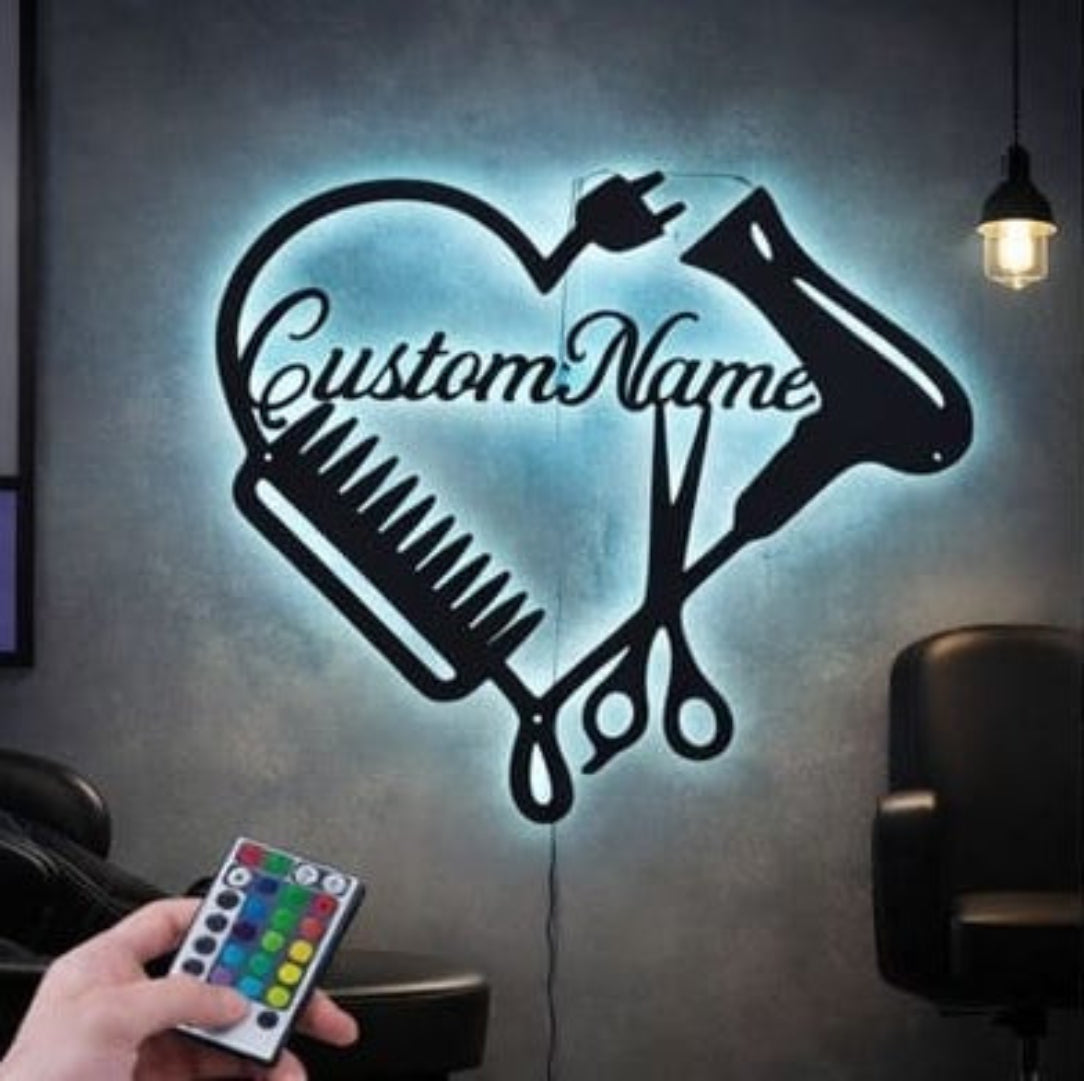 ๐๐ Custom Barber Love LED Wall Art ๐๐
