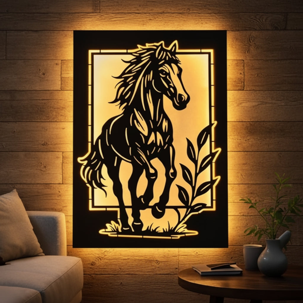 ๐โจ Royal Horse LED Wall Art Frame โจ๐