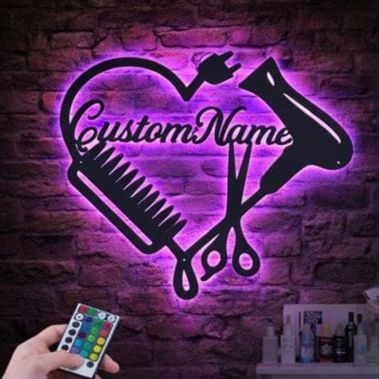 💈💖 Custom Barber Love LED Wall Art 💖💈